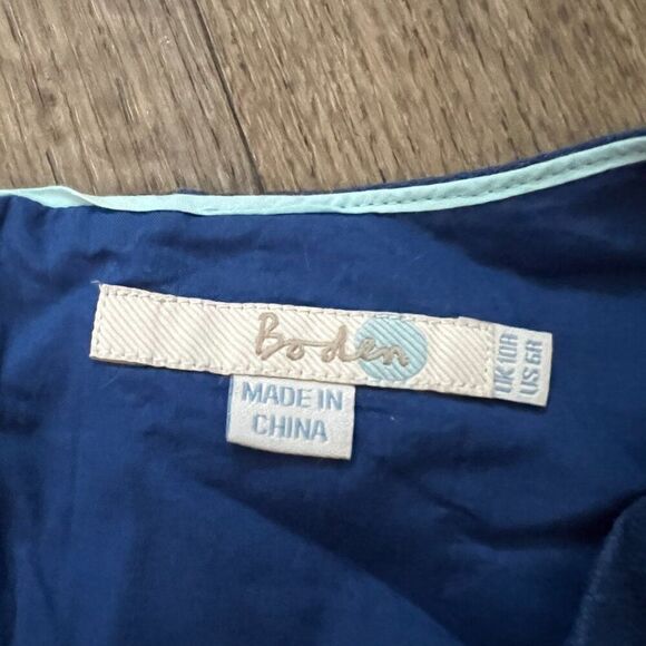 Boden Cobalt Blue Sleeveless Embroidered Sheath Dress Lined Knee-Length Size 6 - Picture 10 of 11